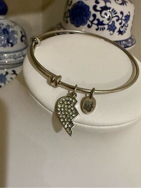 Juicy Couture Silver Toned Half/Broken Heart Bangle
